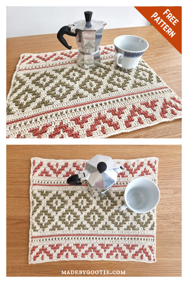 Bohemian Mosaic Placemat Free Crochet Pattern