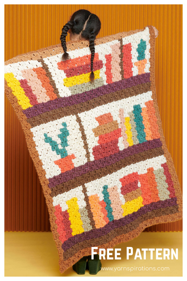 Bookcase Blanket Free Crochet Pattern