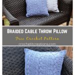 Braided Cable Throw Pillow Free Crochet Pattern