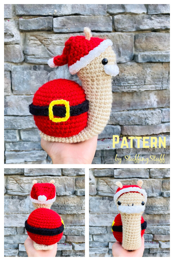 Christmas Amigurumi Santa Snail Crochet Pattern