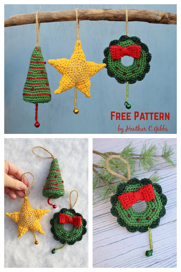 Christmas Decoration Trio Free Crochet Pattern