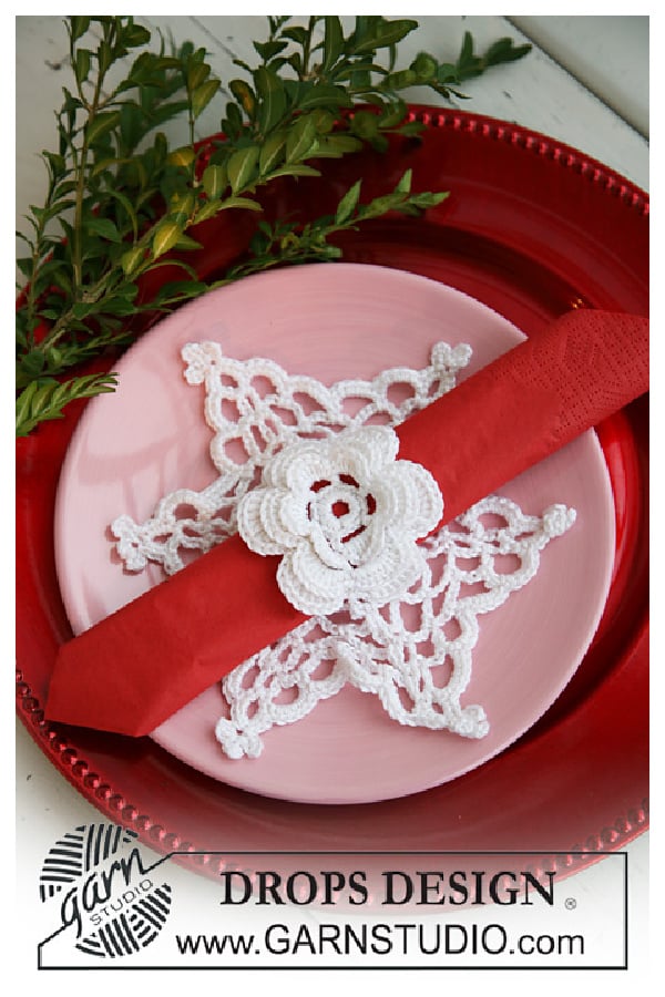 Christmas Doily with Serviette Ring Free Crochet Pattern