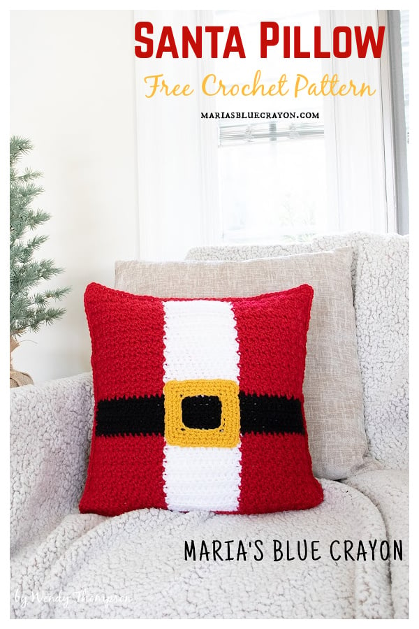 Christmas Santa Pillow Free Crochet Pattern
