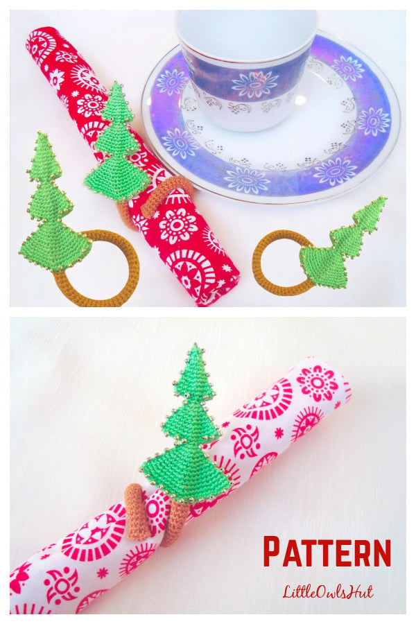 Christmas Tree Napkin Ring Crochet Pattern