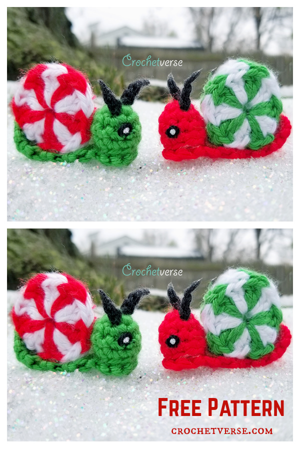 Glitter Snail Ornament Free Crochet Pattern