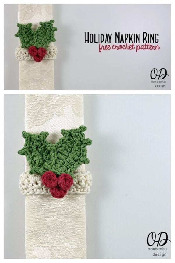 Holiday Napkin Ring Free Crochet Pattern