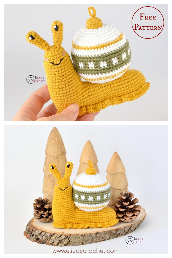 Martha the Christmas Snail Amigurumi Free Crochet Pattern