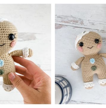 Mini Gingerbread Doll Free Crochet Pattern