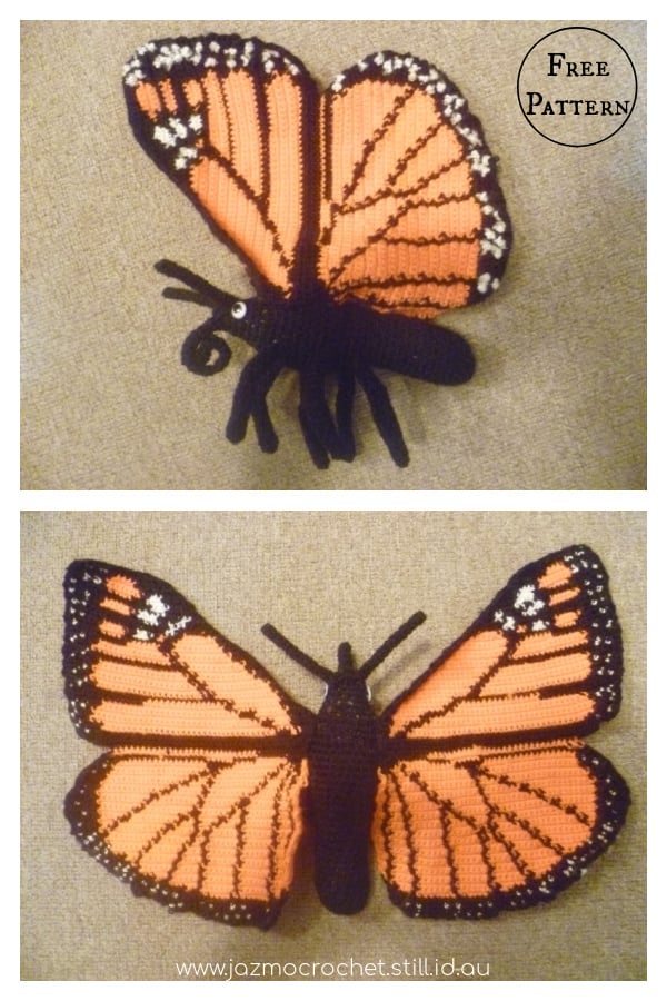 Monarch Butterfly Free Crochet Pattern