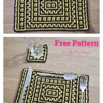 Mosaic Coaster and Placemat Free Crochet Pattern