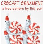 Peppermint Party Snail Christmas Ornament Free Crochet Pattern