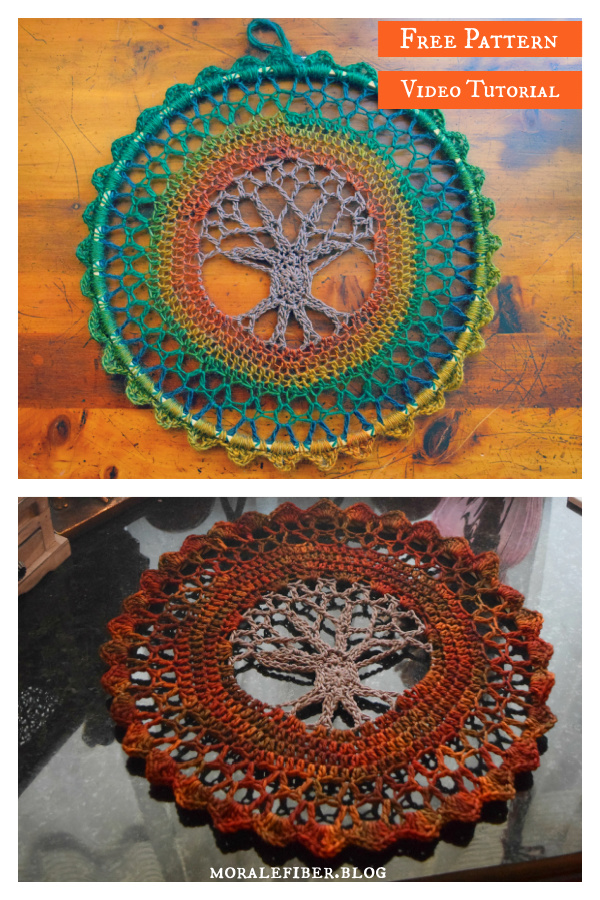 Tree of Life Mandala Free Crochet Pattern and Video Tutorial 