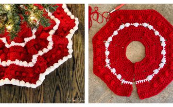 Bobble Stitch Christmas Tree Skirt Free Crochet Pattern