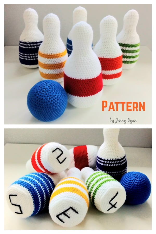 Bowling Game Skittle Set Crochet Pattern