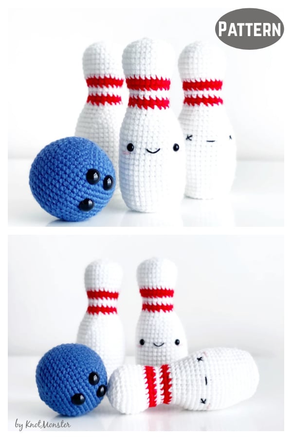 Bowling Pin and Ball Set Crochet Pattern