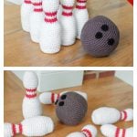 Bowling Pin and Ball Set Free Crochet Pattern