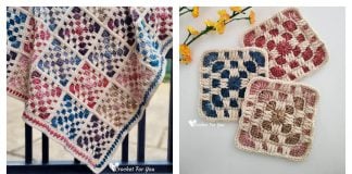 Checkerboard Square Blanket Free Crochet Pattern