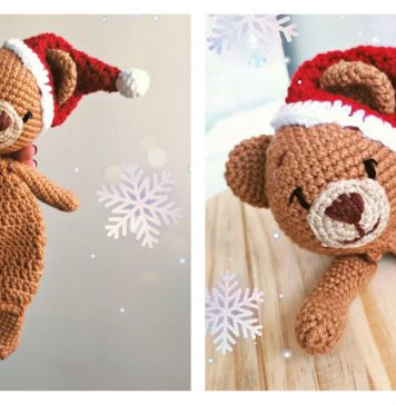 Christmas Bear Lovey Crochet Pattern