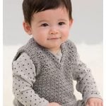 Easy V-neck Baby Sweater Vest Free Crochet Pattern