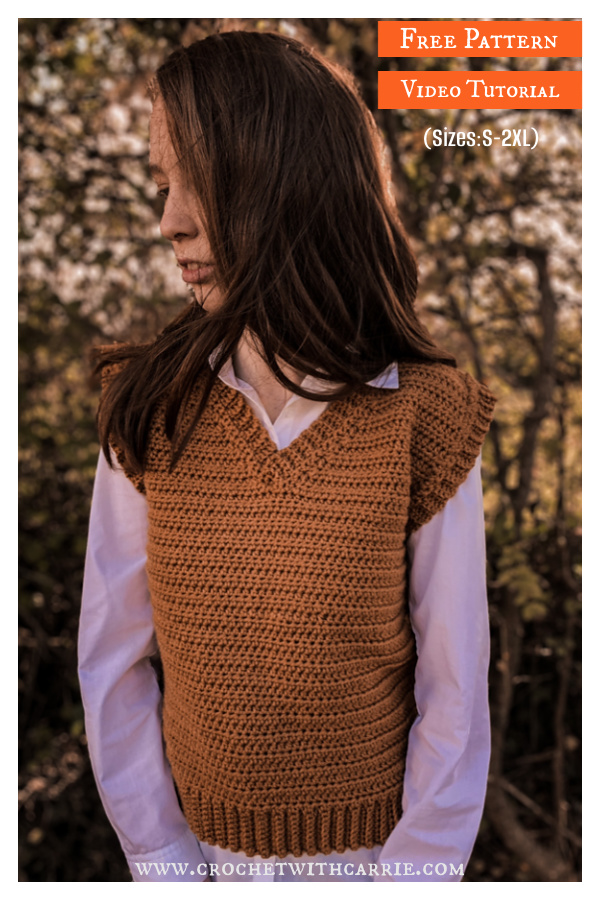 GrandPa Sweater Vest Free Crochet Pattern and Video Tutorial