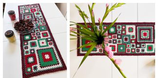 Granny Square Table Runner Free Crochet Pattern and Video Tutorial