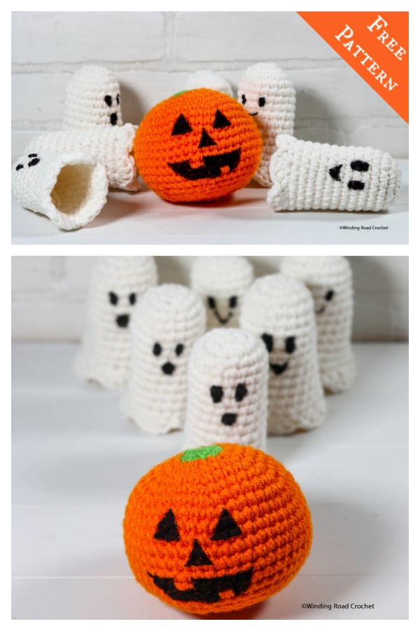Halloween Bowling Pin and Ball Set Free Crochet Pattern