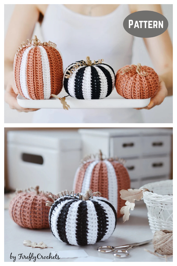 Halloween Striped Pumpkins Crochet Pattern