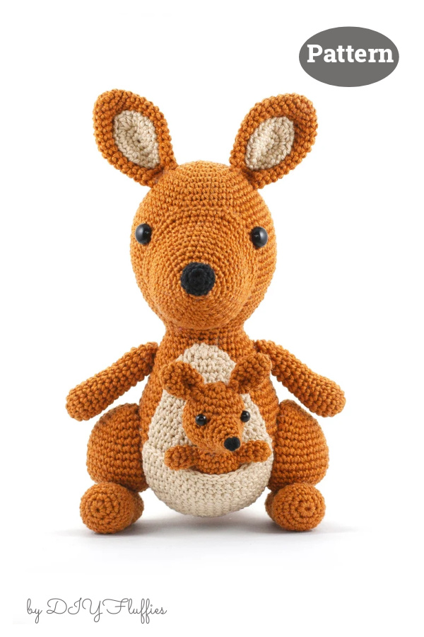 Mama and Baby Kangaroo Amigurumi Crochet Pattern