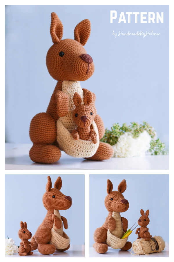 Mommy Kangaroo and Baby Amigurumi Crochet Pattern