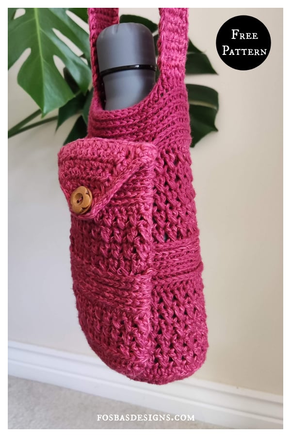 Roo Water Bottle Bag with Phone Pocket Free Crochet Pattern
