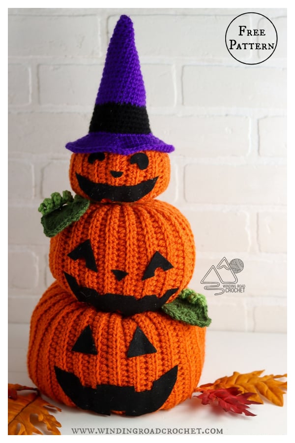 Stacked Pumpkin Jack O’Lanterns Free Crochet Pattern