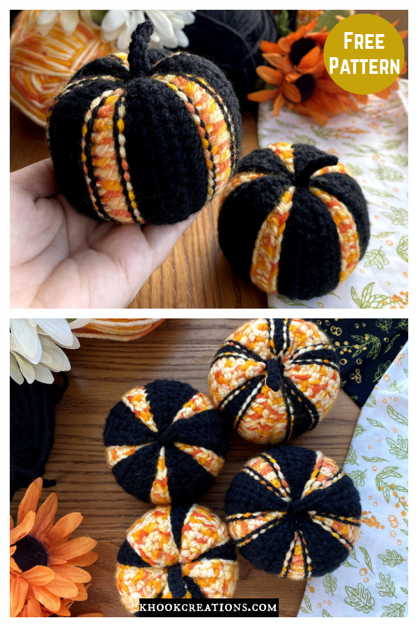 Striped Pumpkins Free Crochet Pattern