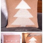 Tunisian Christmas Tree Pillow Free Crochet Pattern