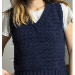 V-Neck Sweater Vest Free Crochet Pattern and Video Tutorial