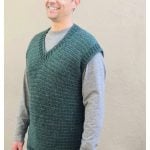 V-neck Men’s Sweater Vest Free Crochet Pattern