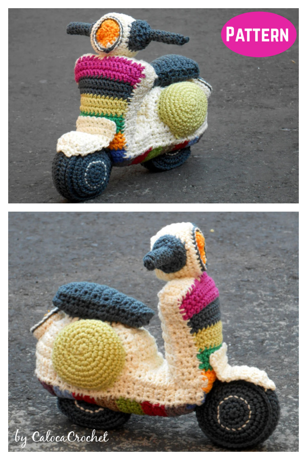 Vespa Motorbike Amigurumi Crochet Pattern