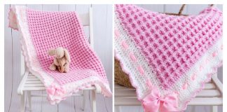 Waffle Stitch Baby Blanket Free Crochet Pattern and Video Tutorial