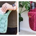 Water Bottle Holder with Phone Pocket Free Crochet Pattern