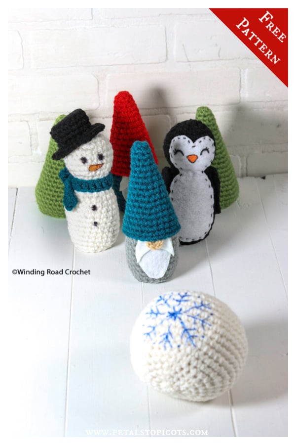Winter Bowling Pin and Ball Set Free Crochet Pattern