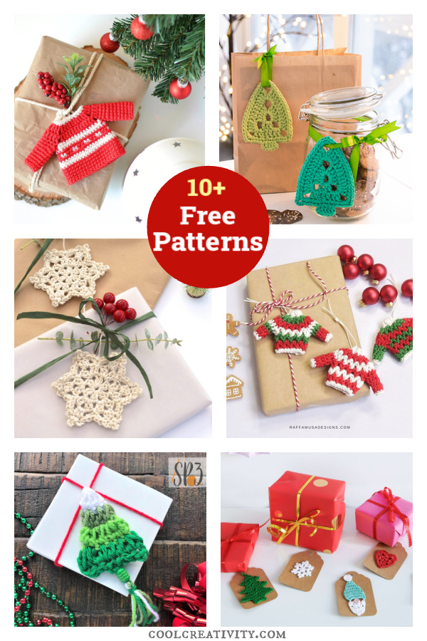 10+ Christmas Gift Tag Free Crochet Pattern 