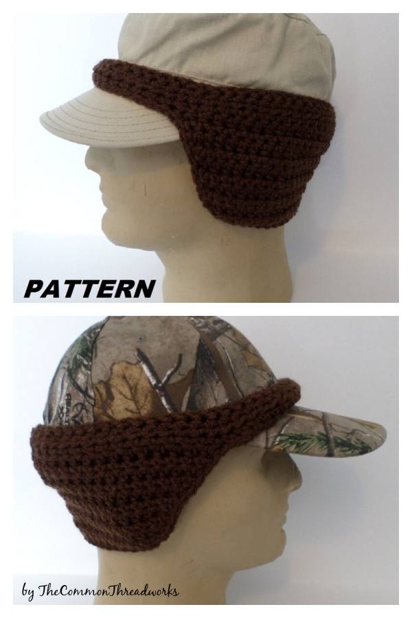 Baseball Cap Ear Warmer Crochet Pattern