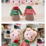 Christmas Amigurumi Pig Finger Puppet Free Crochet Pattern and Video Tutorial