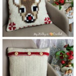 Christmas Deer Pillow Cover Free Crochet Pattern