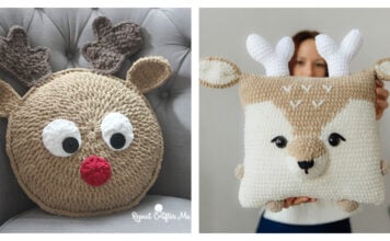 Christmas Deer Pillow Crochet Patterns