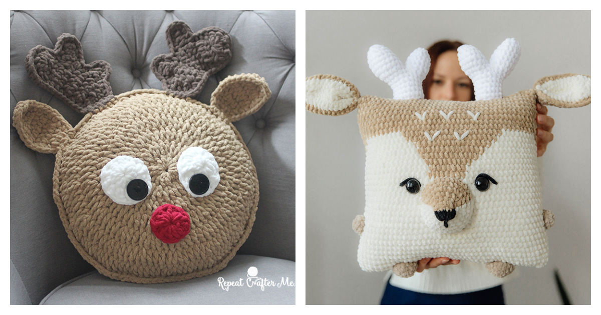 Christmas Deer Pillow Crochet Patterns Page Of