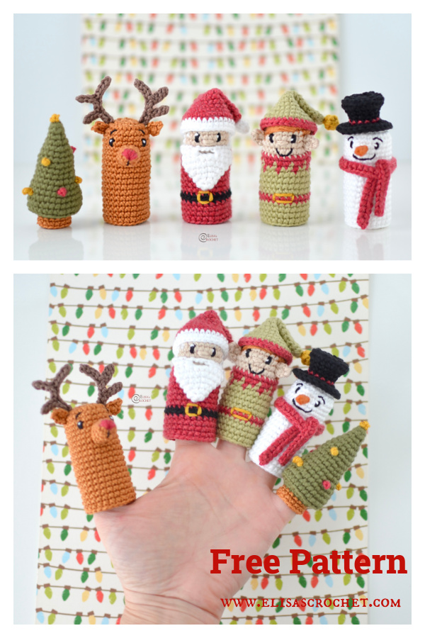 Christmas Finger Puppets Free Crochet Pattern