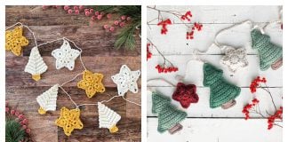 Christmas Tree and Star Garland Free Crochet Pattern