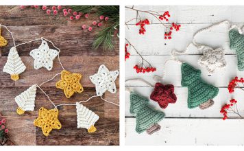 Christmas Tree and Star Garland Free Crochet Pattern