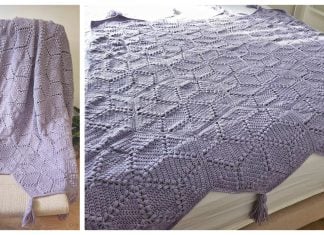Diamonds Hexagon Blanket Free Crochet Pattern