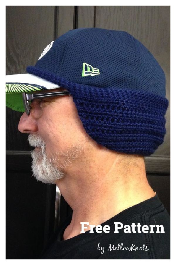 Ear Warmer for Baseball Cap Free Crochet Pattern